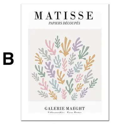 Produktbild von Poster Matisse Blumen Abstrakt | Bilder Wohnzimmer | Wandbilder Schlafzimmer | Deko Print ohne Rahmen | Bilder Matisse Beige · Motiv B · 40 × 60 cm