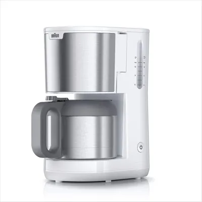 Produktbild von Braun PurShine Thermo-Kaffeemaschine Weiß – 1000W, OptiBrew, Thermokanne 1,2 L, noch 70°C nach 2 Stunden, Anti-Tropf