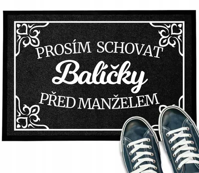 Produktbild von TabPrint Fußmatte Schwarz mit Aufschrift 40x60 cm