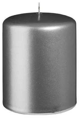 Produktbild von Stumpenkerzen Metallic Matt Grau 100 x Ø 80 mm, 12 Stück