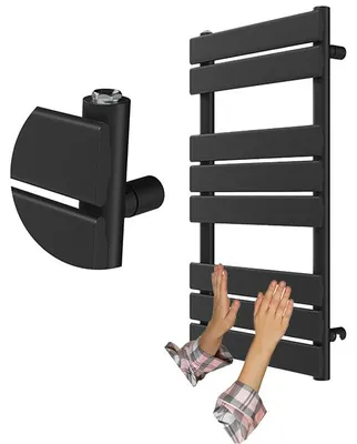 Produktbild von Granitan - Badheizkörper - Handtuchtrockner - 80x50 cm - Schwarz - Handtuchwärmer - OSLO