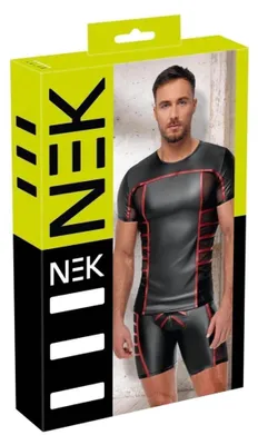 Immagine prodotto di NEK - Maglietta XL sexy opaca da uomo in nero e rosso