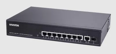 Productafbeelding van VIVOTEK AW-GEL-105A-110 PoE-switch, 8xGE PoE + 1xGE UTP + 1xGE SFP