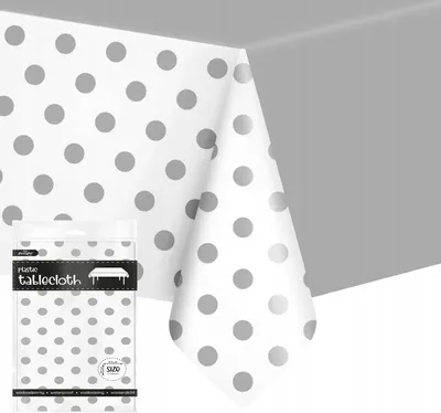 Immagine prodotto di Tovaglia rettangolare in lamina d'argento a pois 137X274Cm Grande