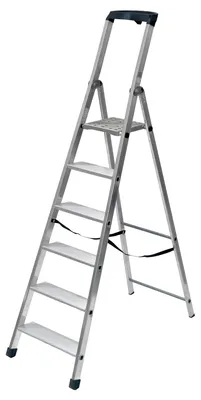 Immagine prodotto di Scala In Alluminio Euroscala Piu' Su En131 - 9 gradini cm.62x16,6x286h (205h pedana) kg.10,2