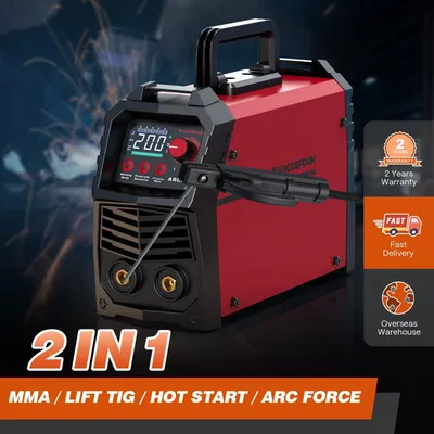 Imagen del producto de Máquina de soldar - 200A ARC TIG MMA - Pantalla LED grande - Control sinérgico - Para soldadura de hierro