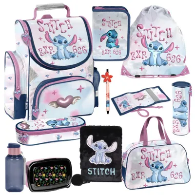 Produktbild von Mega Schulset XXL – Stitch Disney | 11-teiliges Schulranzen-Set Für Jungen & Mädchen Klasse 1–4