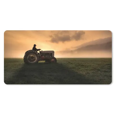 Produktbild von MuchoWow® Mauspad Mousepad Traktor - Landwirt - Nebel 60x30 cm - Mousepads - Maus Mat - Pad - Mausunterlage - Nachhaltig