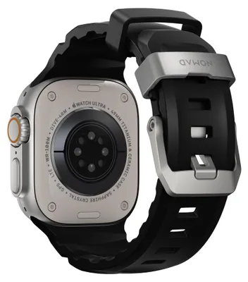 Produktbild von Nomad Rocky Point Band Apple Watch (Ultra) 42mm / 44mm / 45mm / 46mm / 49mm Carbon Black Connector Natural