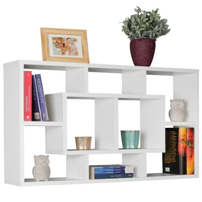 Obrázok produktu pre Nástenná polica ALEX biela 85 x 47,5 x 16 cm Závesná polica z MDF dreva