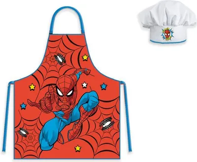 Obrázek produktu pro Kuchyňská zástěra + čepice Spider-Man