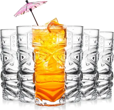 Obrázok produktu pre sada 6 pohárov Cedilis tiki 400 ml na exotické koktailové párty