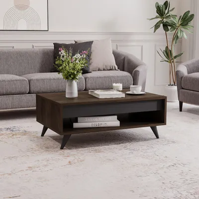 Produktbild von Skye Decor, Century - Walnut, Couchtisch, Nussbaum, 100% MELAMINBESCHICHTETE SPANNPLATTE, 90 x 60 x 38 cm