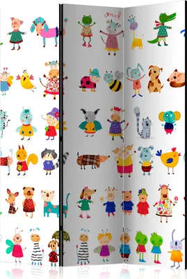 Obrázok produktu pre Jednostranný paraván Pre deti 135x172 cm 3-dielny viacfarebný