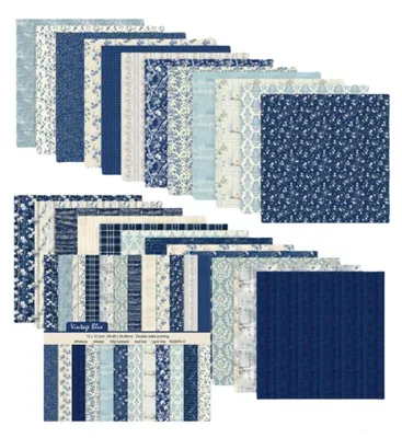 Imagen del producto de Papel para álbumes de recortes vintage, 30,5 cm x 30,5 cm, 24 hojas