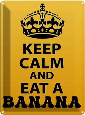 Produktbild von vianmo Blechschild 40x30 cm Keep Calm and eat a Banana Yoga