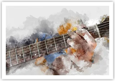 Produktbild von Poster - Poster ohne Rahmen - Gitarre Musik - 100x70 cm - Wand Bild - Wanddeko - Wandbilder - Kunstposter - Wandposter - Bilder - Kunstdruck - Wanddekoration - Wandbild - P2XAA100x70-3448