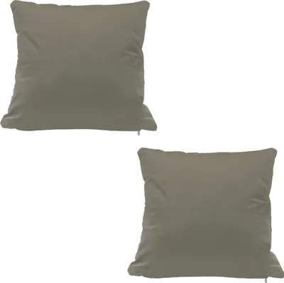 Produktbild von Kissenbezug 2er Set 40x40 cm Taupe Samt weich Kissenhülle Sofakissen Dekokissen Reißverschluss