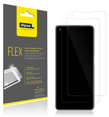 Produktbild von 3x Schutzfolie für Oppo K10 5G Folie, 100% Displayabdeckung, dipos Flex