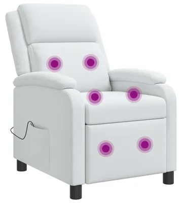 Immagine prodotto di Poltrona massaggiante relax, colore bianco, rivestita in tessuto