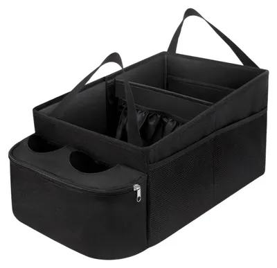 Produktbild von Auto Organizer Rücksitz faltbar mit Getränkehalter und Netztaschen 45x23x27cm