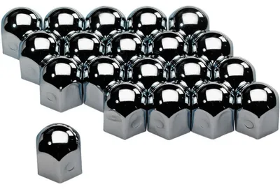 Productafbeelding van AutoStyle set universele wielmoerdoppen - chroomstaal - 17mm