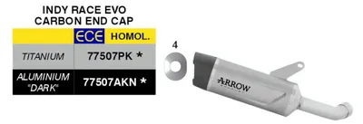 Produktbild von ARROW genehmigt Slip-On Auspuff Indy Race EVO schwarz Alu Carbon cap Kawasaki Z 1100/SE