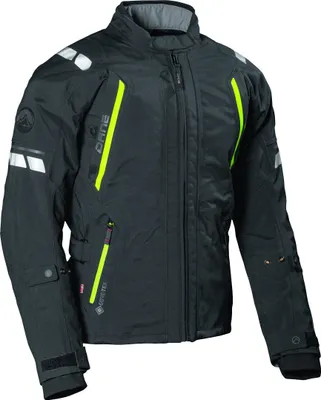 Image de Veste textile imperméable pour moto DANE Elling, noir/jaune, 48