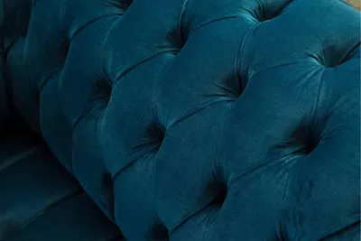 Produktbild von Chesterfield Sessel Design Polster Sofa Couch Blau Textil Möbel Neu