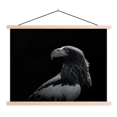 Produktbild von MuchoWow® Textilposter Adler - Nahaufnahme - Schnabel 120x90 cm mit holzfarbenen Rahmen - Magnetisch
