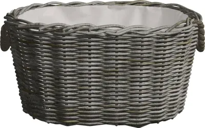 Produktbild von vidaXL Holzkorb mit Tragegriffen 59x42x28 cm Grau Weide