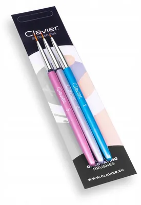Produktbild von Clavier Nageldesign-Pinsel Set Fein 3 Stück