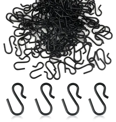 Mini S-Haken 120 Stück, 2,5 cm, schwarz, zum Aufhängen