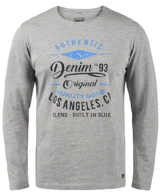 Produktbild von BLEND BHDopper Herren Longsleeve Langarmshirt Shirt mit Print Baumwollmischung Regular fit