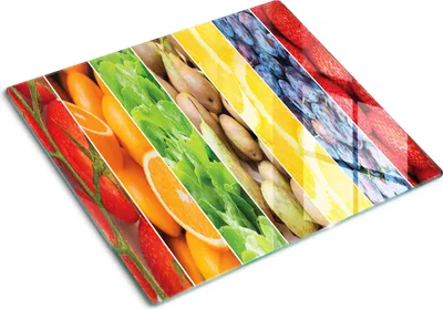 Obrázok produktu pre Sklenená ochranná doska – Kryt varnej dosky – Kryt na indukčnú dosku – 60x52 cm – Rýchle čistenie – Tvrdené sklo – Ovocie