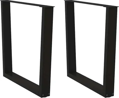 Image de Pieds de table à manger en V 2 pièces Noir 80 x (72-73,3) cm Acier