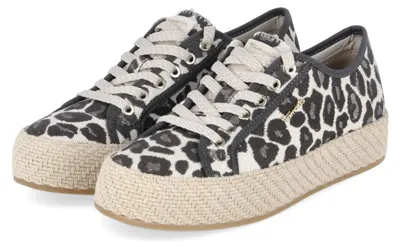 Productafbeelding van Tamaris dames sneakers van linnen, bruin. Materiaal: textiel en synthetisch materiaal. Maat: 36