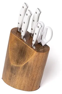 Obrázok produktu pre RIVIERA KITCHEN SET WHITE - Súprava pozostávajúca zo základných prvkov pre dobre vybavenú kuchyňu. Všetko je uložené v lakovanom gumovom bloku vo farbe orecha.