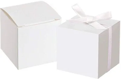 Immagine prodotto di Scatoline regalo in cartone - 5 x 5 x 5 cm - Bianche - 50 pezzi - Ideali per matrimoni/feste