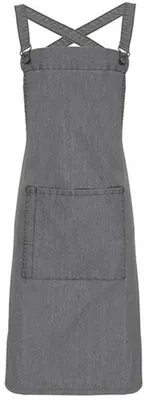 Image de Premier Workwear PR129 | Cross Back Barista Bib Apron - 86 cm de long et 72 cm de large - Couleur : Grey Denim (approx. Pantone 425) - Taille : One Size
