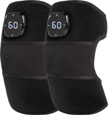 Produktbild von INF Beheiztes Knie Massagegerät mit Vibration für Schmerzlinderung, 2er Set Schwarz