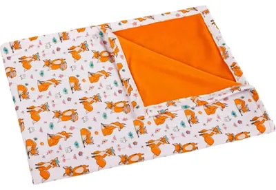 Produktbild von Bára Baby-Kuscheldecke aus Baumwolle und Polyester Orange Wendbar 75x100 cm