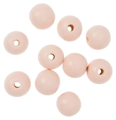 Immagine prodotto di Perline di legno da 2,5 cm - Confezione da 10 - Rosa Polvere