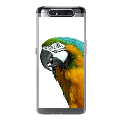 Produktbild von MuchoWow® Handyhülle Schutzhülle Hülle für Samsung Galaxy A80 Papagei - Vogel - Federn - Porträt Silikon Softcase Handy Hülle - Schutzdeckel