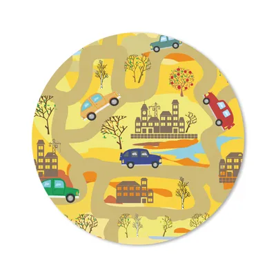 Produktbild von MuchoWow® Mauspad Mousepad Kinder - Wüste - Auto - Straßen 40x40 cm - Mousepads - Maus Mat - Pad - Mausunterlage - Schreibtisch Accessoires