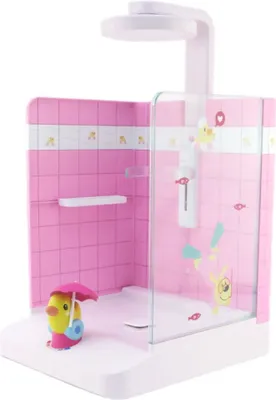 A toy shower playset with a duck toy.
