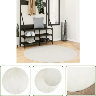 Produktbild von The Living Store Teppich OVIEDO Kurzflor Creme Ø 120 cm
