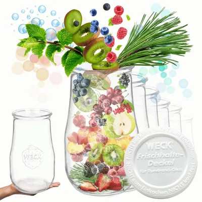 Produktbild von Weck Glasbehälter 2700ml 6er Set mit Plastikdeckel
