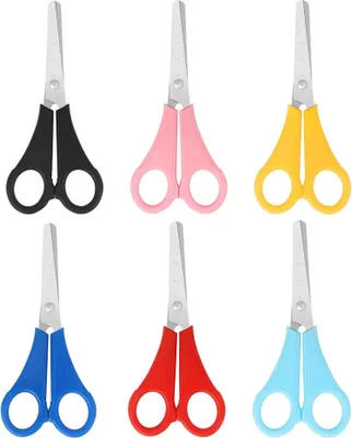 Produktbild von Kinderschere 6er Set Stumpfe Spitze Edelstahlklingen Zentimeterskala