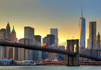 Produktbild von Fototapete Brooklyn Bridge At Sunset